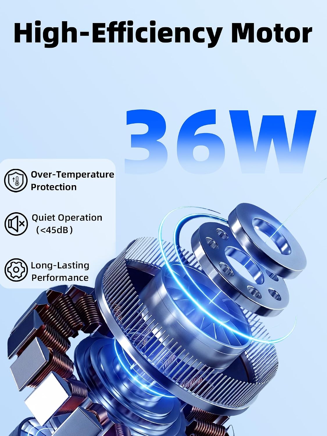 10 Inch Shutter Exhaust Fan for Garage, 890 CFM, Plug & Play
