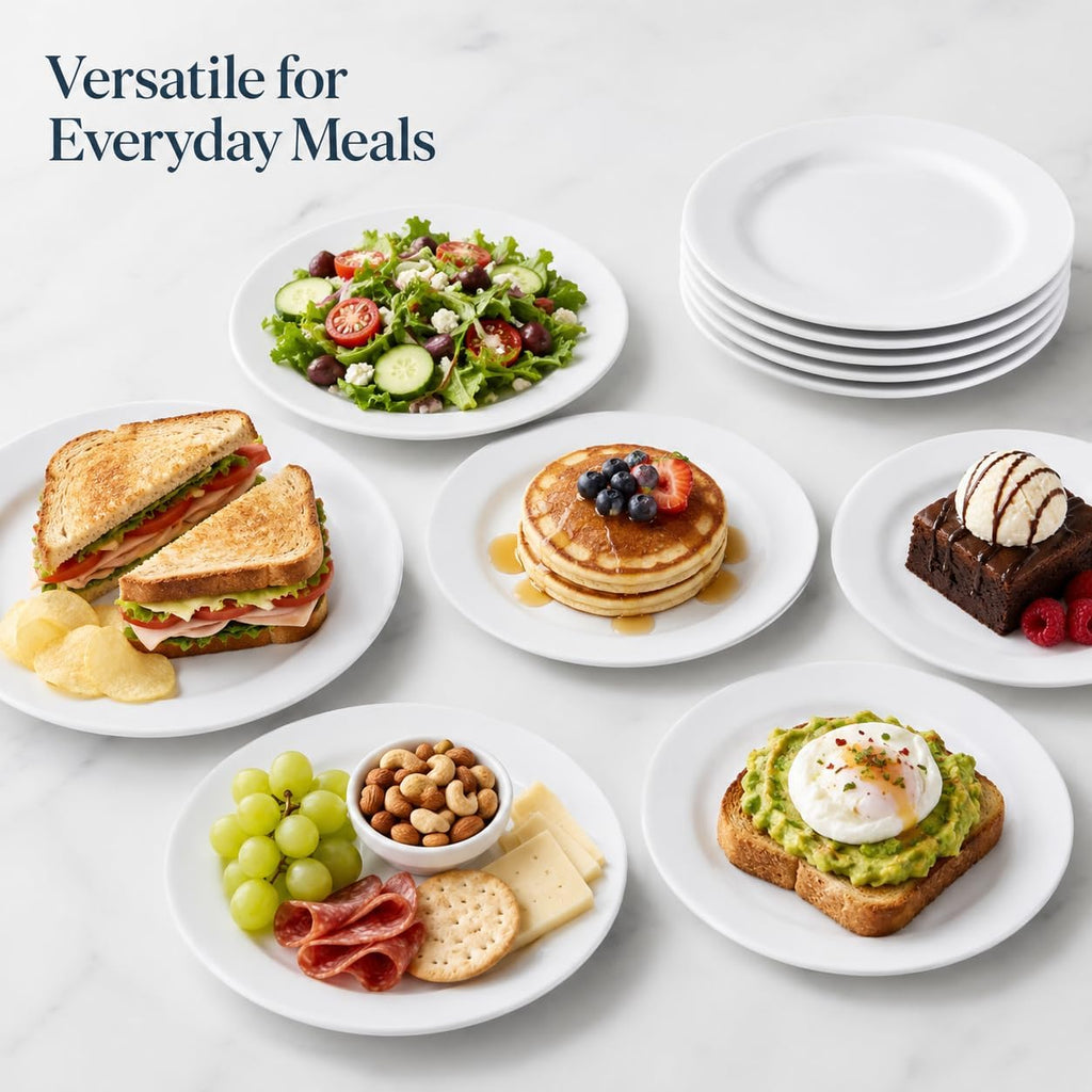 10.75" Melamine Round Dinner Plates, 6-Piece Plate Sets