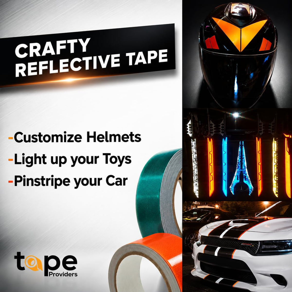 WOD Engineering Grade Retro Reflective Tape Black & Yellow, 3 inch Wide x 30 ft. Outdoor Waterproof Safety Reflector