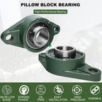 2 Pack UCFL207-22 Pillow Block Bearing – Flange 2 Bolt Mounted Pillow Block Bearings – Bearing Steel Bearings with 1-3/8" Bore - Self-aligning Bearings with Solid Cast Iron Base