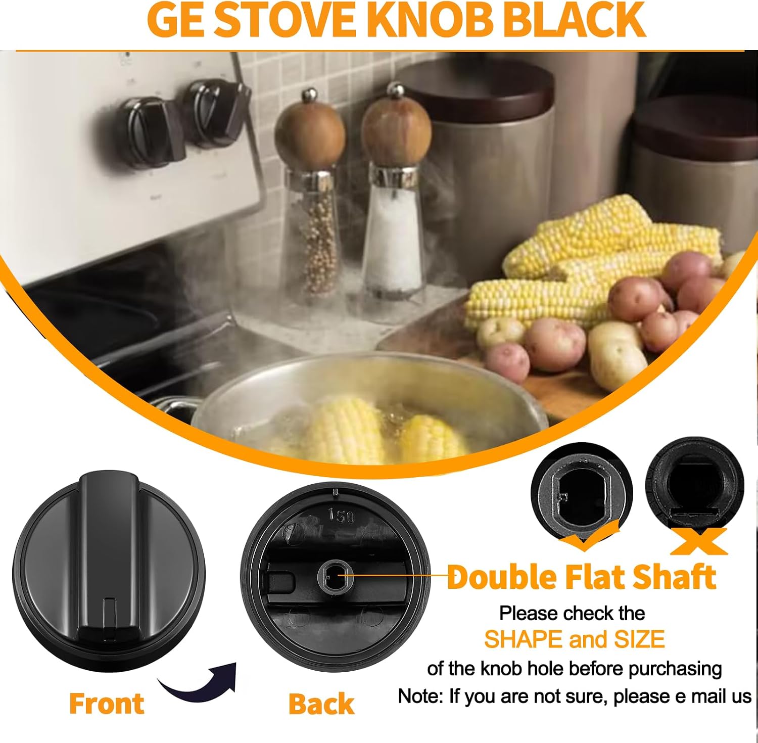 WB03X24904 191d8446 Stove Knobs Replacement for GE Electric Range Cooktop Knob General Electric Range Parts JB625RKSS