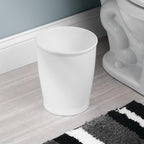 Round Bathroom Trash Can, White