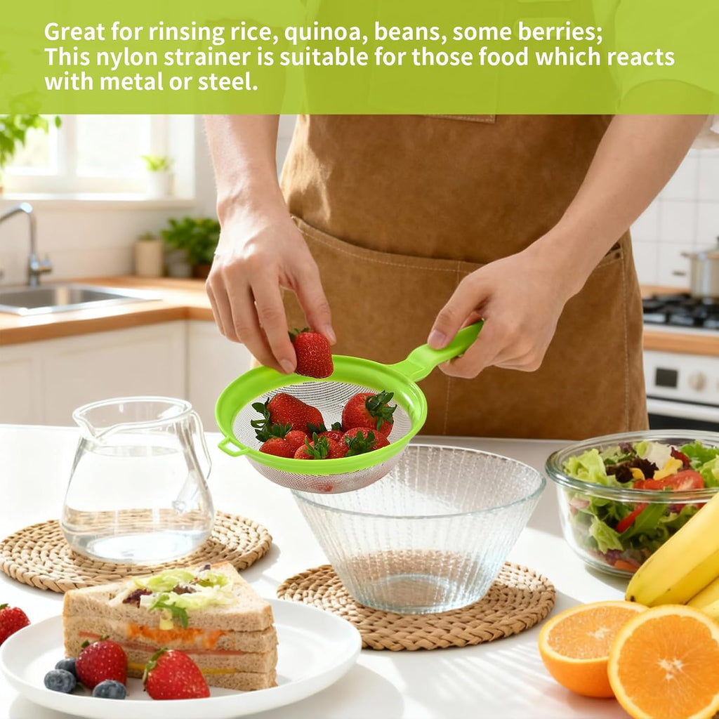 Luckyiren Kefir Strainer Set, 2-Size Plastic Non-Metal Sieve with Fine Mesh