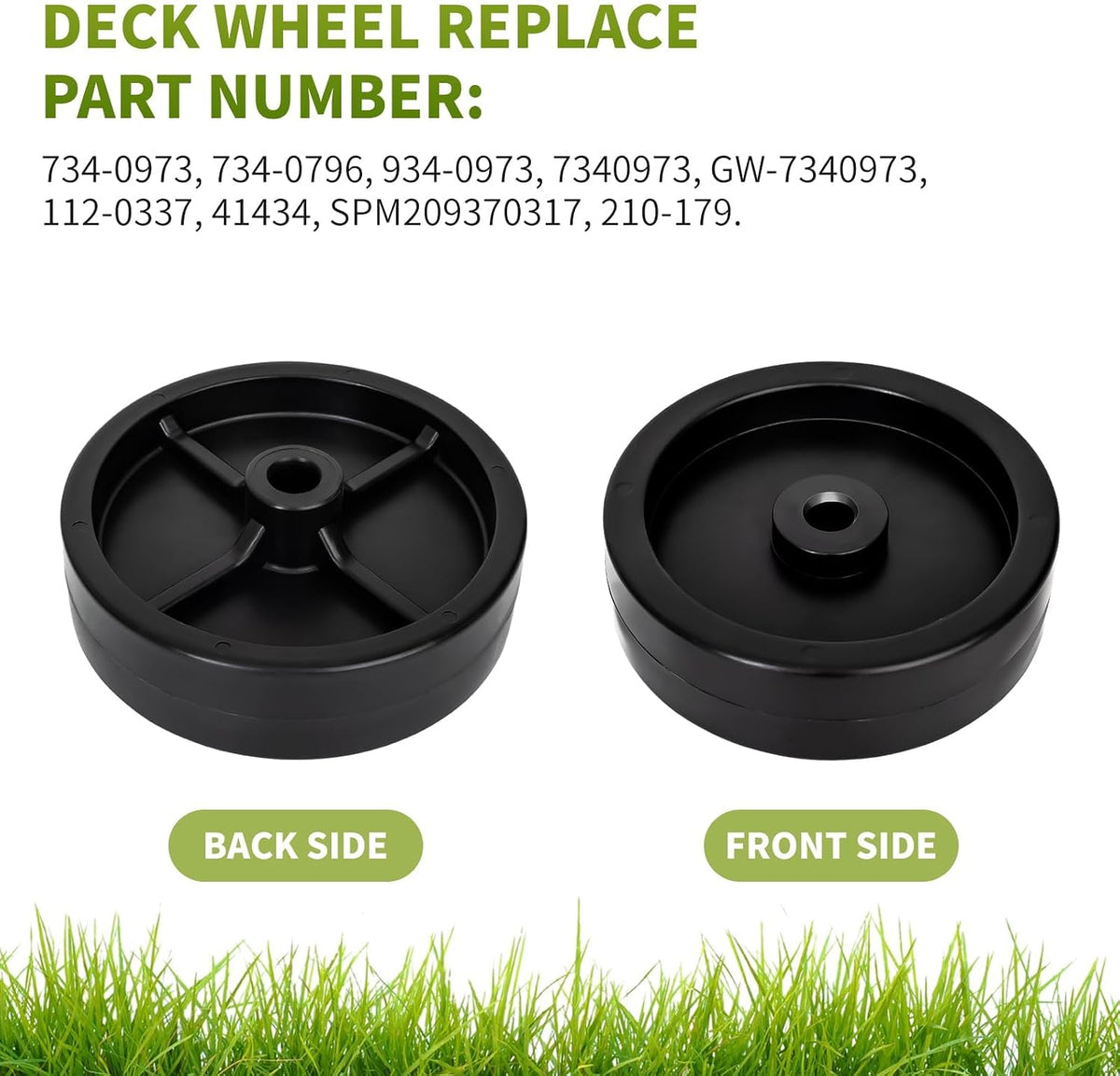 734-0973 Rear Deck Roller Wheels Compatible with Cub Cad et XT1-LT46 LT1042 LT1045, C raftsman T240, M TD 42" 46" Deck Lawn Mower; Replace 112-0337, 734-0796, 934-0973, GW-7340973; 2 Pack