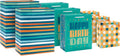 Birthday Gift Bag Assortment, 8-Pack (Teal and Yellow)