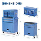 8-Drawer Rolling Tool Chest with Lock &Wheels 2-in-1 Large Toolbox