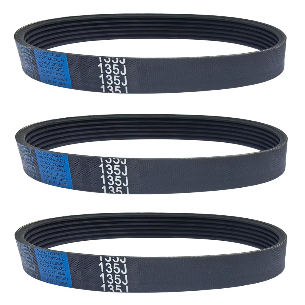 3 Pack 135J6 Planer Drive Belt for Ryobi Delta Ridgid Craftsman