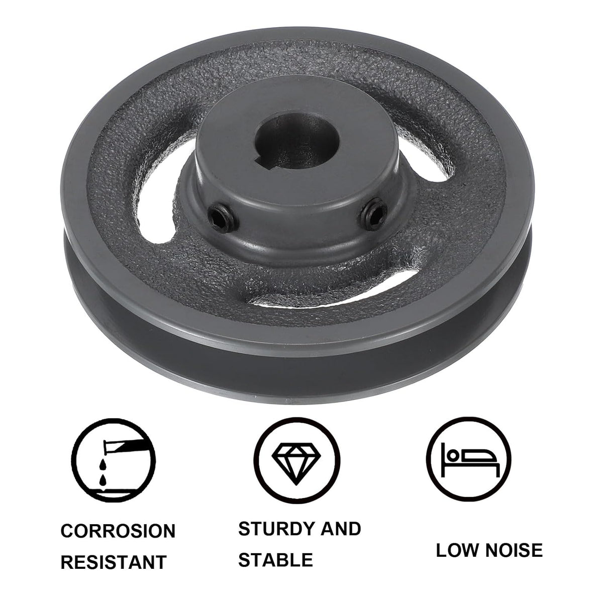 uxcell AK44-3/4 V-Belt Sheave 3/4" Bore, 4.25" OD, Single Groove Web Sheave