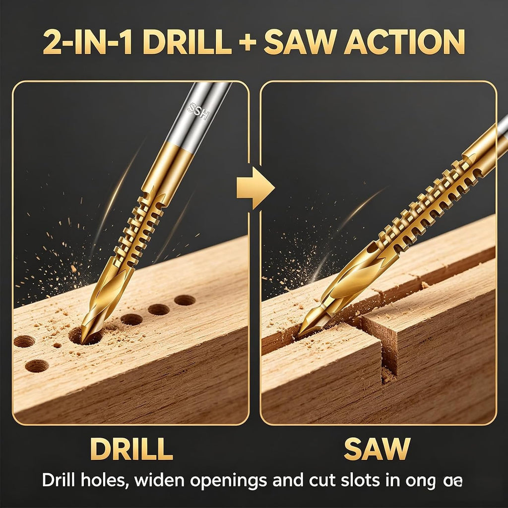 6pcs High-Speed Steel Metalworking Set, M35 Cobalt Twist Drill Bit Set
