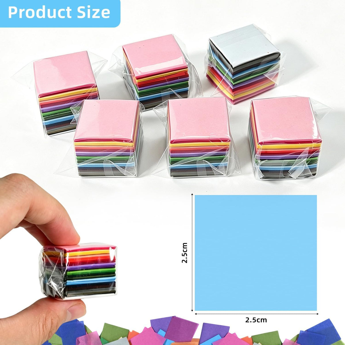 Tissue Paper Squares, Colored Tissue Paper for Crafts, 5400 Pcs 1 Inch