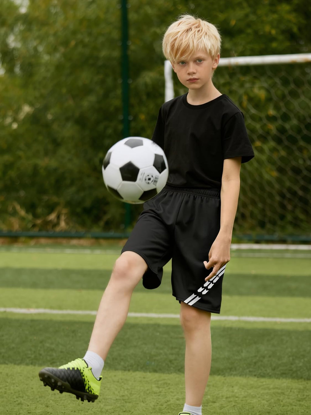 5 Pack Boys Athletic Shorts Youth Kids Soccer Basketball Shorts with Pockets Quick Dry Mesh Shorts Elastic Waist