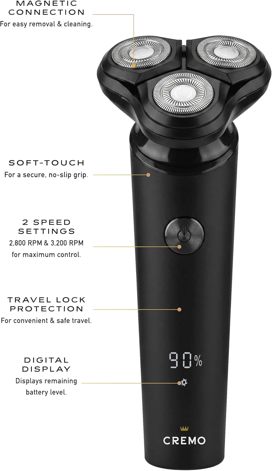 Foil Shaver for Men, USB-C Cordless Electric Razor, Multi-Foil Head | Multi-foil floating head, 2 speeds, magnetic