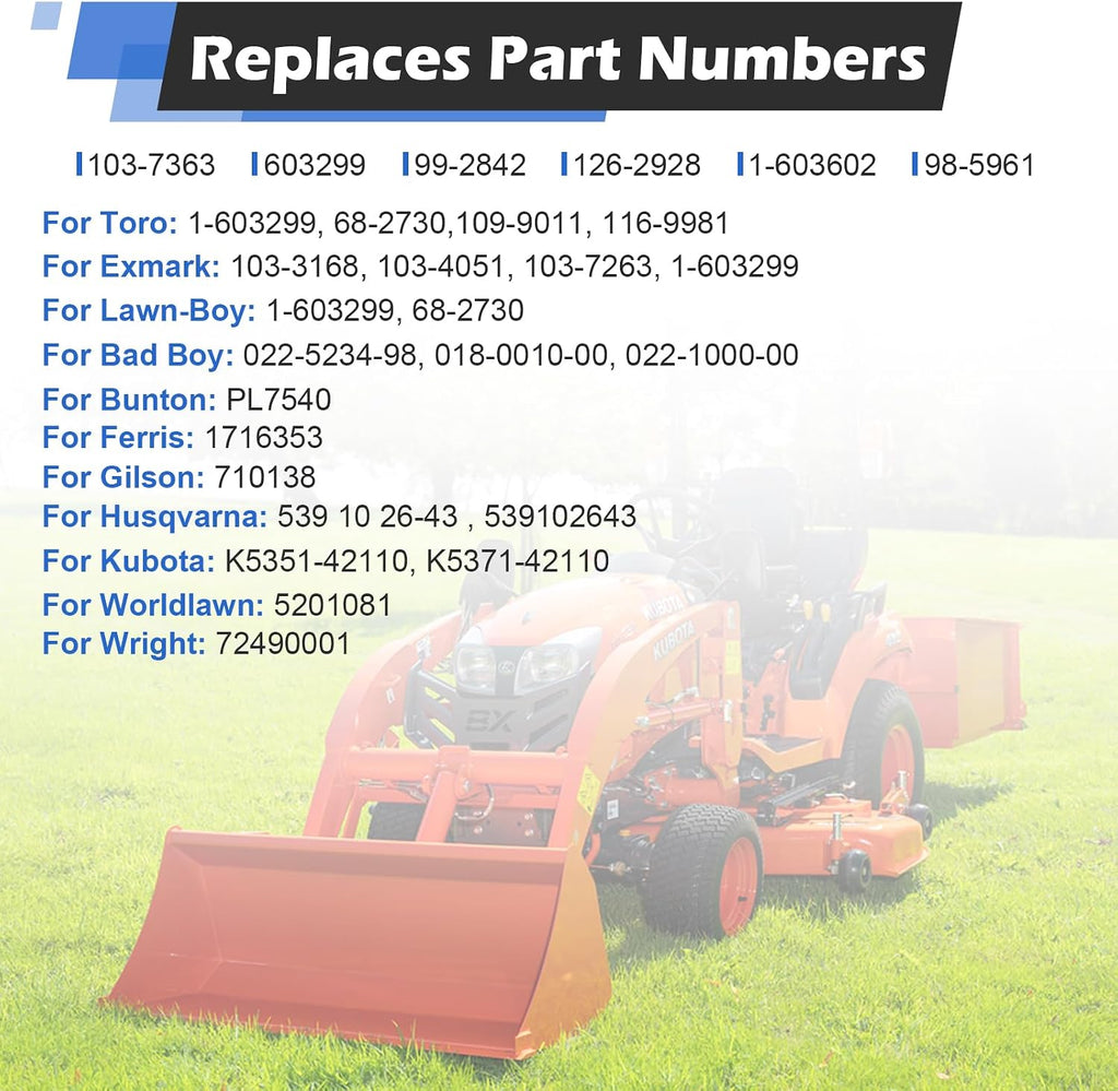 6-Pack Lawn Mower Anti-Scalp Deck Wheel Kit Fit for Bad Boy 022-5234-98 Exmark 103-3168 103-4051 103-7263 and Kubota 68-2730. Fits 5/8” bore wheels Includes hardware for Exmark Toro and more