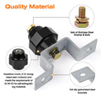 4PCS 2500V Standoff Insulators with Ground Bus Bar Mounting Brackets (2" Black Insulator)