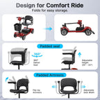 T4 4-Wheel Mobility Scooter for Seniors/Adults, Max 12.4 Miles