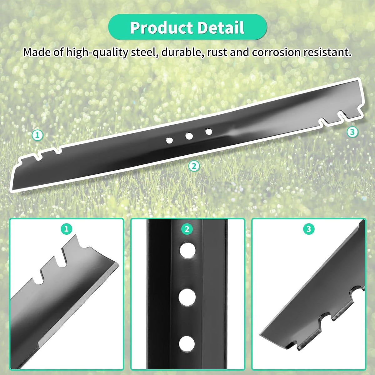 131-4547-03 Mulching Blades for 22" Toro Recycler, 108-9764-03 Lawn Mower Blades Compatible with 20001 20003 20005 20007 20008 20009, Replaces 104-8697-03P 108-9764-02P 104-8697-03, 1 Pack