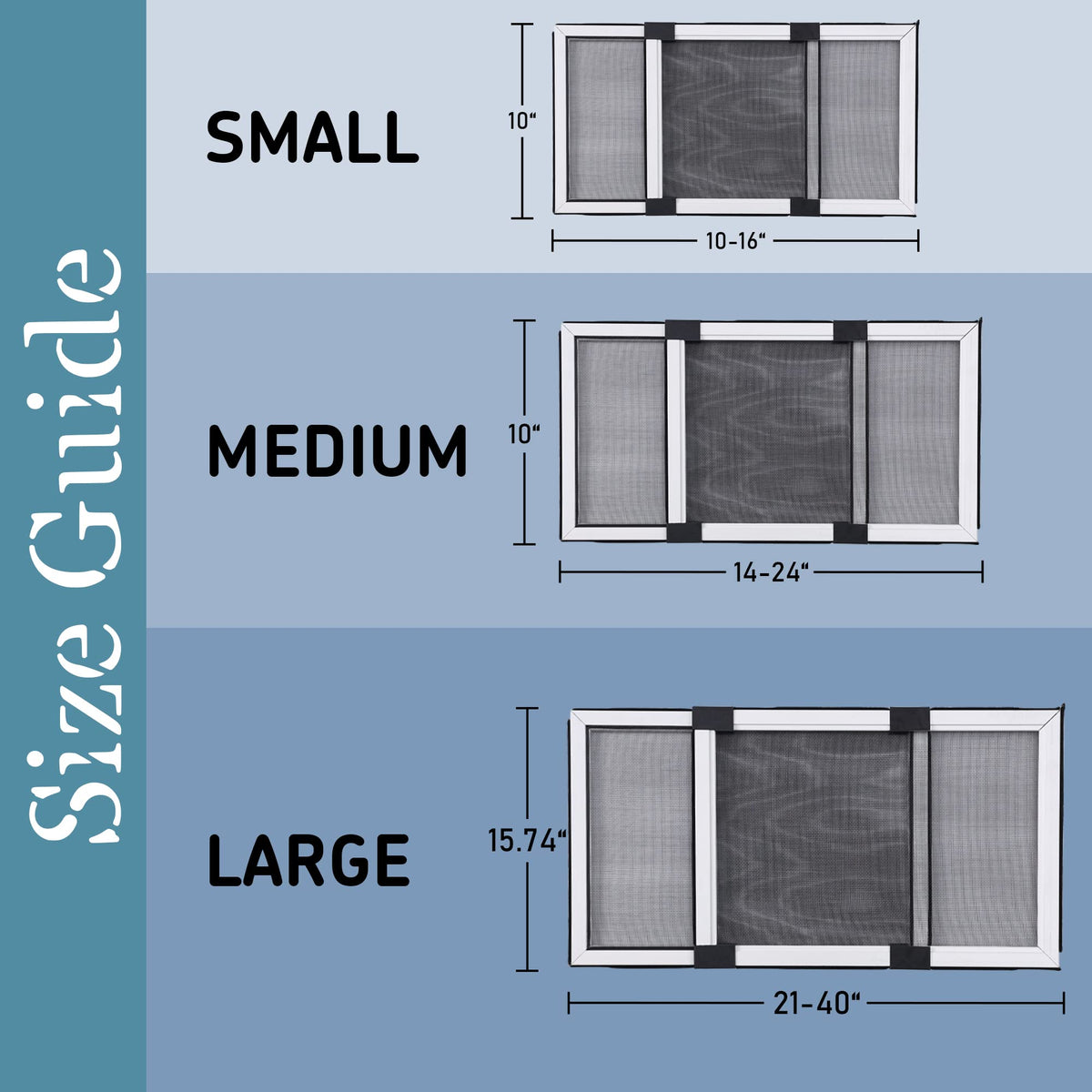 Adjustable Window Screens, 10 x 14-24 Inch, White, 2 Pack