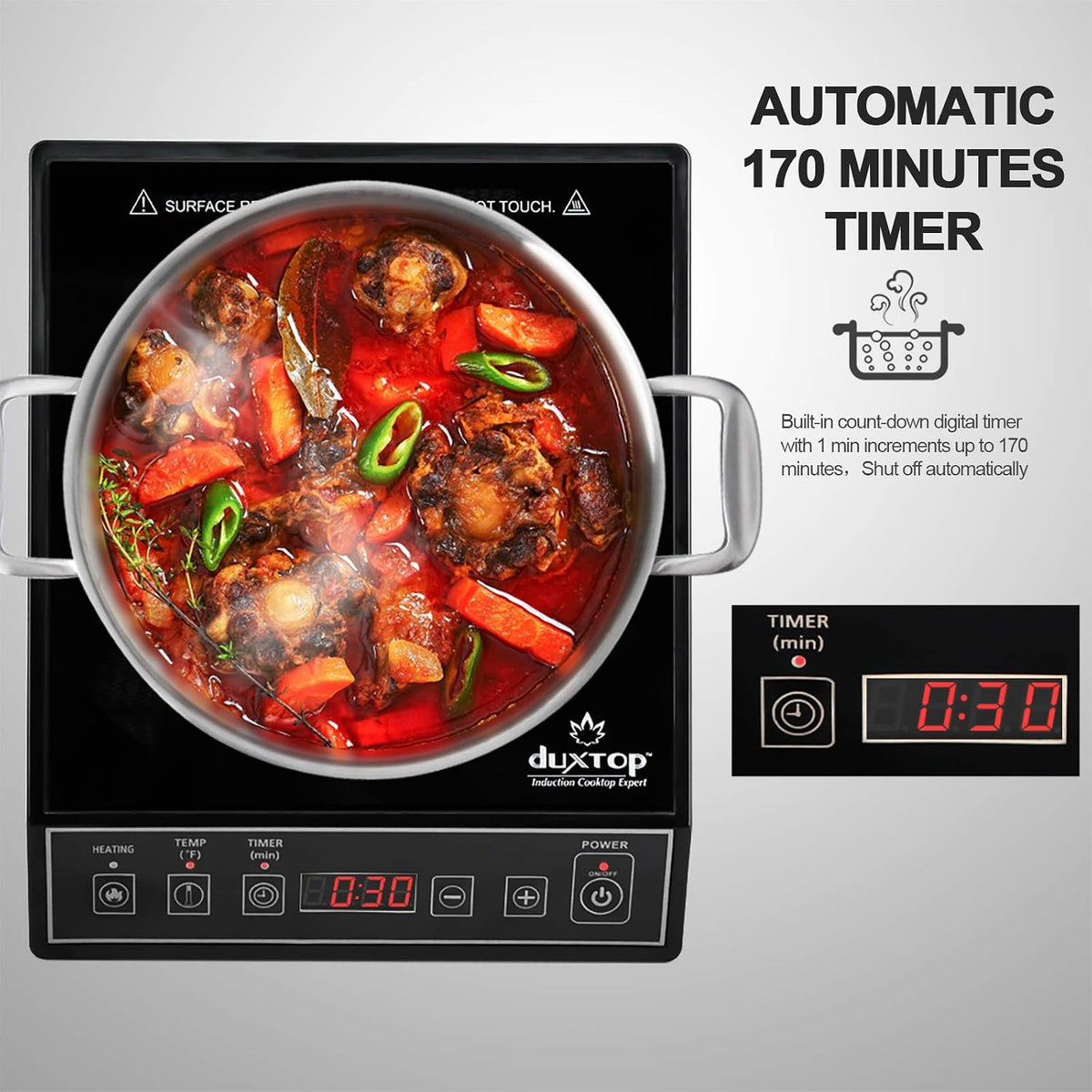 1800W Portable Induction Cooktop Countertop Burner, Black 9100MC