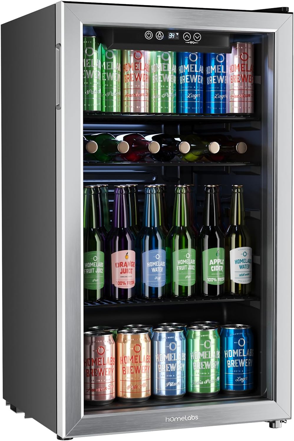 Beverage Refrigerator and Cooler, 120 Cans Capacity, 3.2 Cu Ft