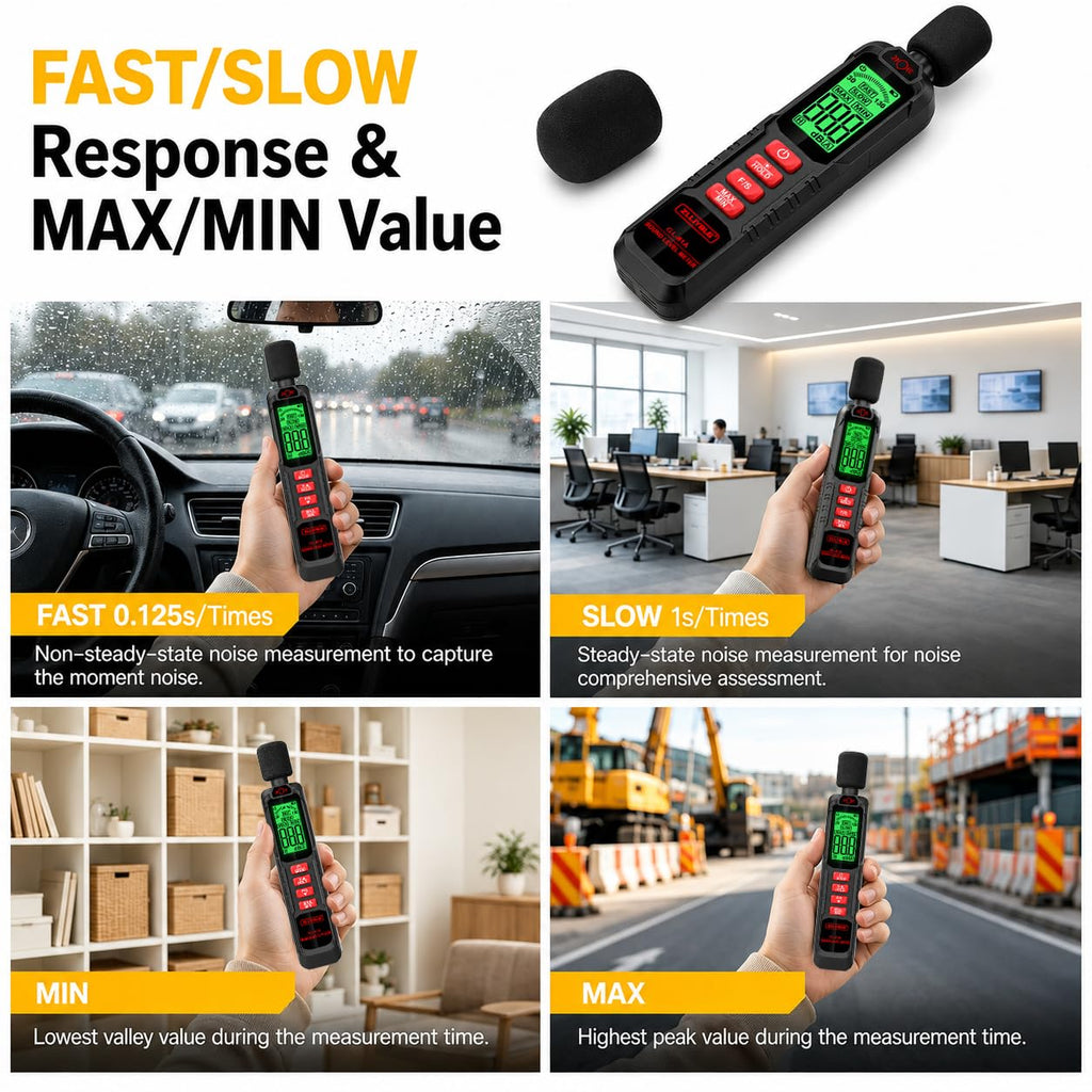 Decibel Meter, Digital Sound Decibel Meter - Range 30-130dB