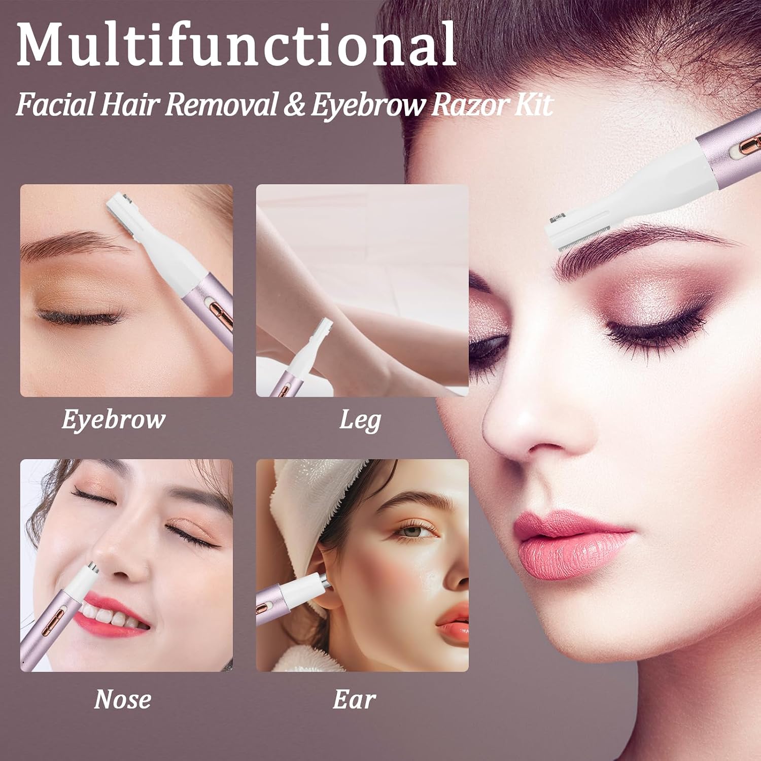 2026 Rechargeable Nose and Ear Hair Trimmer for Women Men – Painless Facial and Eyebrow Hair Remover, Dual-Edge