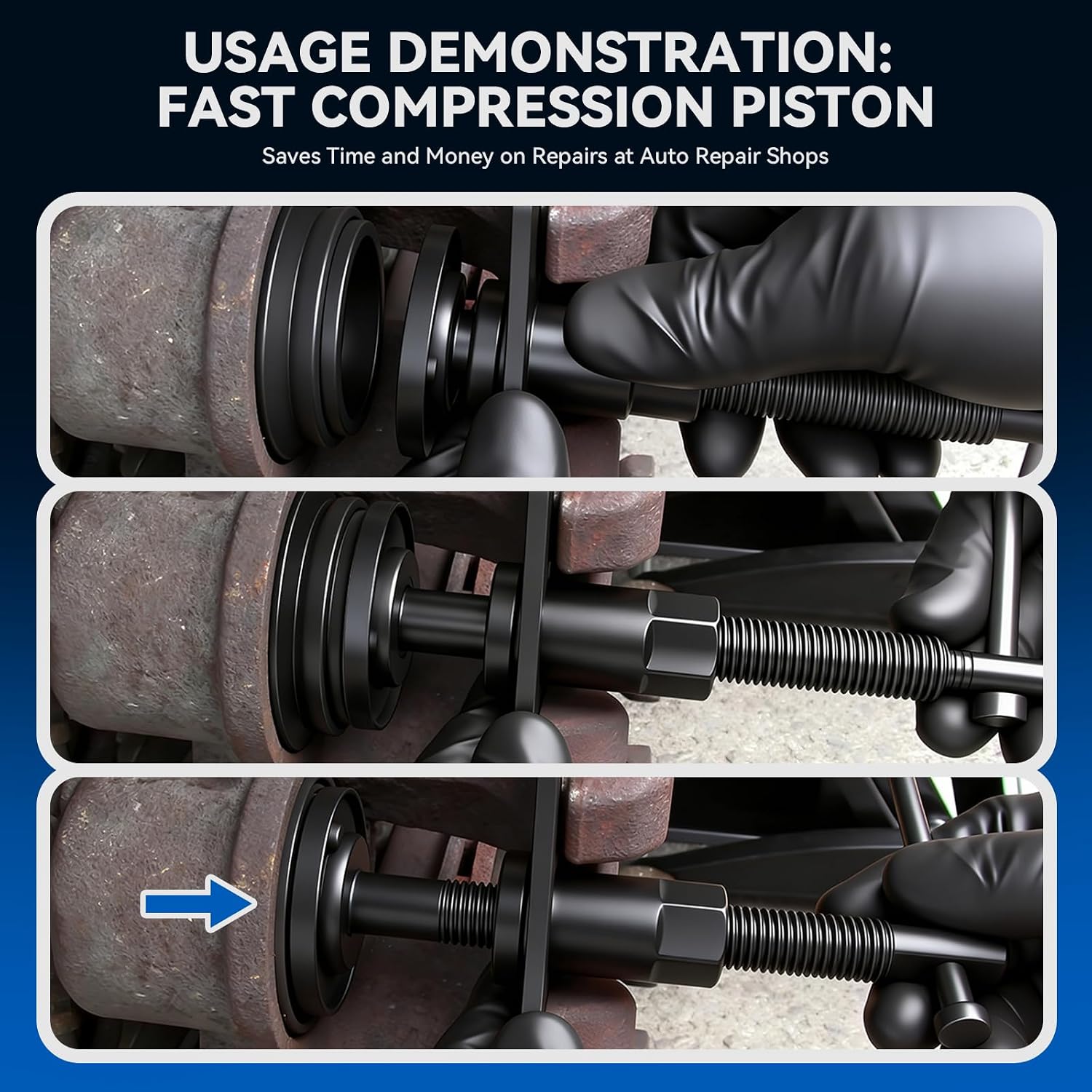 22pc Brake Caliper Compression Tool Set, Heavy Duty Brake Piston Compressor Tool and Wind Back Tool Kit for Brake Pad