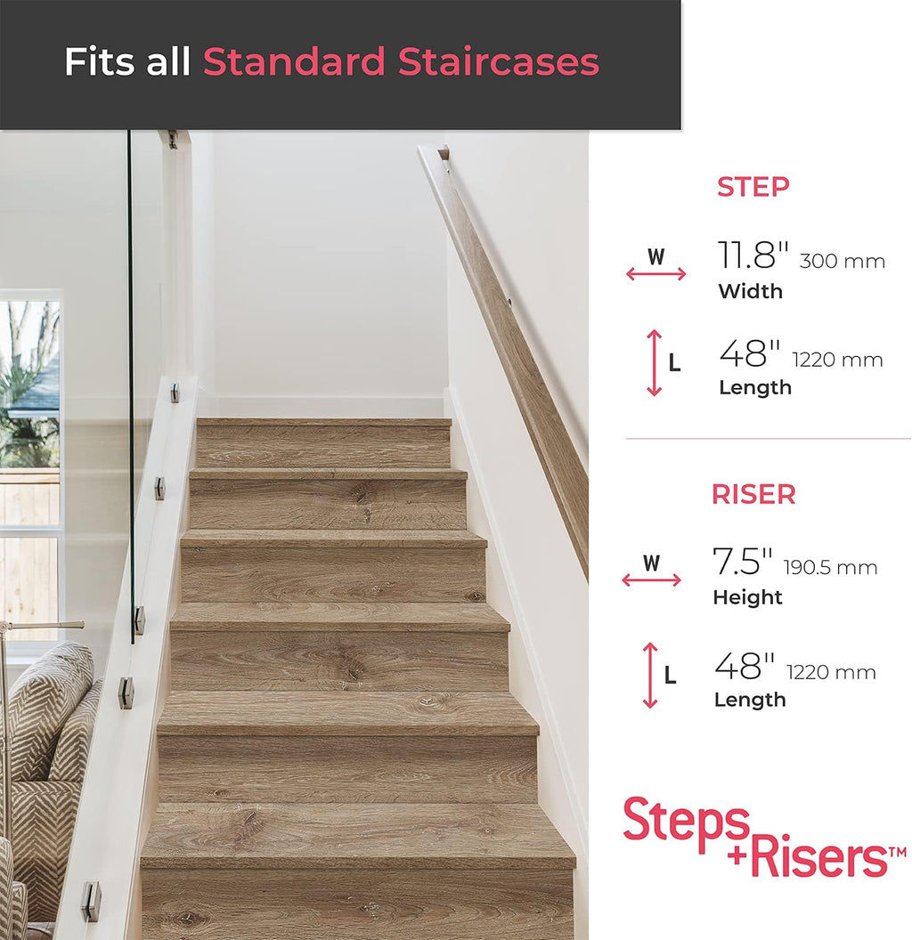 Lucida MaxCore Stair Tread Riser 7.31x48in 28mil 6mm Click Lock LVP
