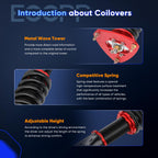 Coilover Height Adj. Struts Shocks Coilovers ECCPP fit 17-20 for Toyota 86