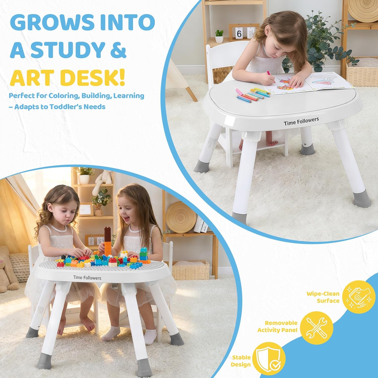 6-in-1 Baby Activity Center | 4 Stage Montessori-Inspired Toys | Grow Stationary Standing Toddler Table | Jumpers &