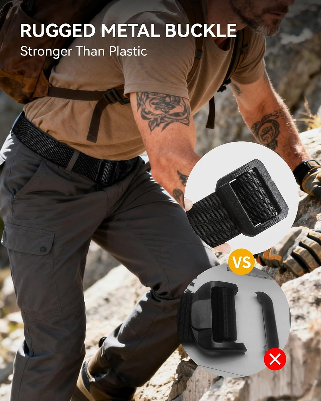 CHAOREN Tactical Belt Men – Nylon EDC Belt for Military CCW