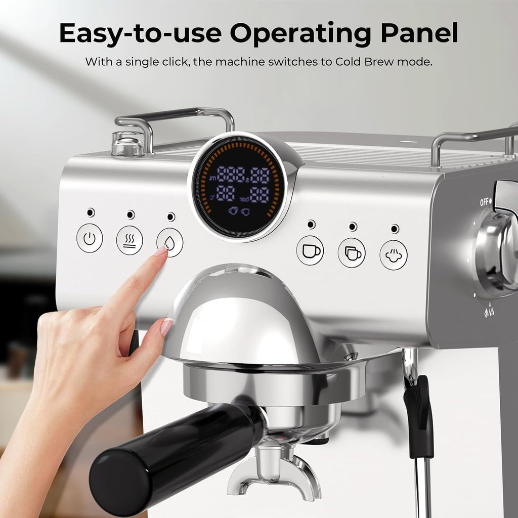 Espresso Machine with Milk Frother,20 Bar Semi-Automatic Expresso Coffee Machine for Home,50oz Removable Tank,Hot &
