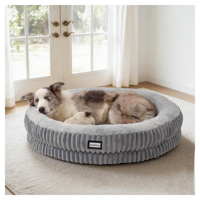 Donut Dog Bed, 36 Inches Round Dog Bed Large Size Dogs Washable, Orthopedic Calming Dogs Beds for Kitten, Fluffy
