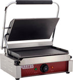 Commercial Electric Panini Sandwich Grill with Smooth Plates