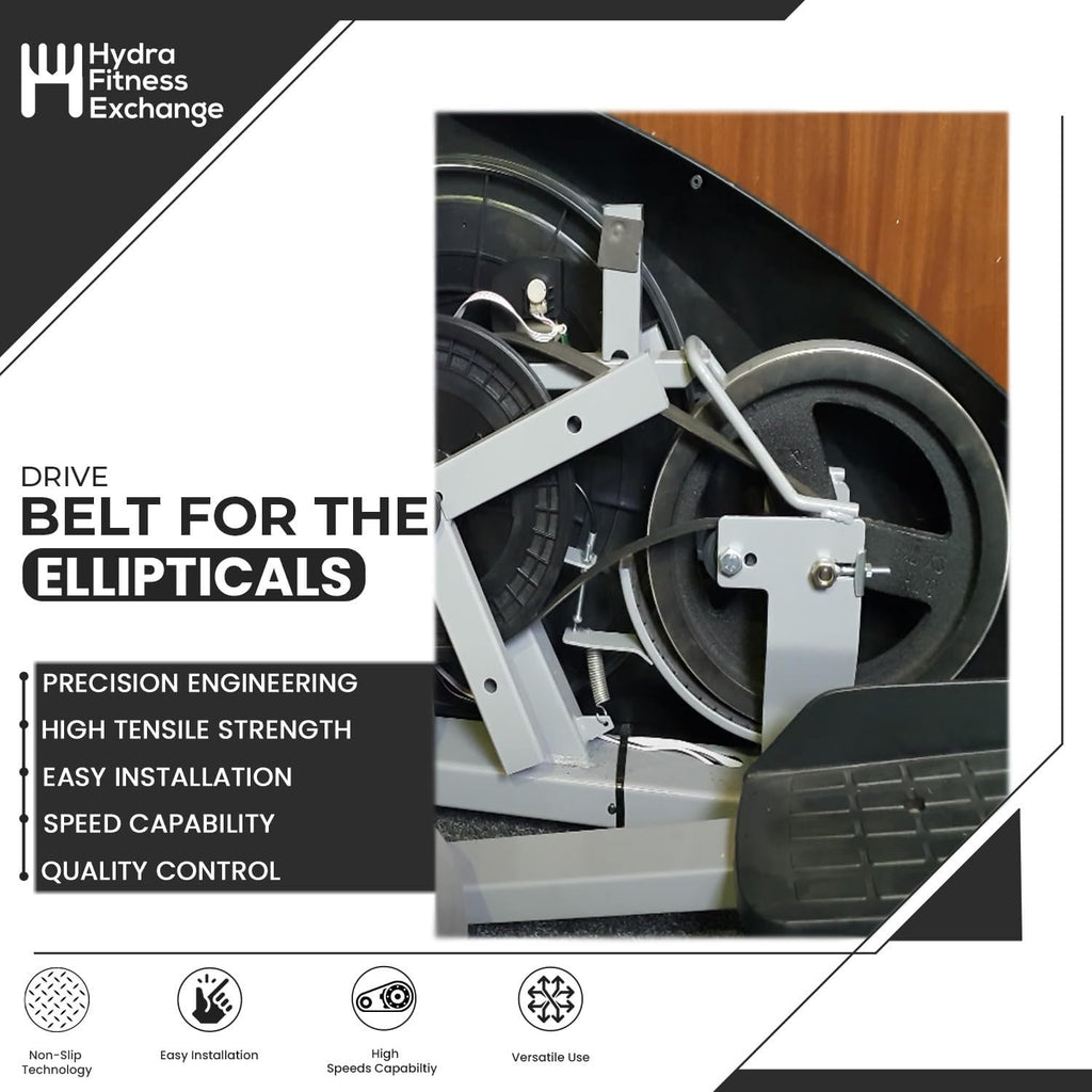 Main Motor Drive Belt 19” L, 10 Ribs Micro v Poly V Transmission Belt - High Strength Black Rubber OEM Equivalent Replacement P/N 3204201 for Treadmill Work with Life Fitness T3