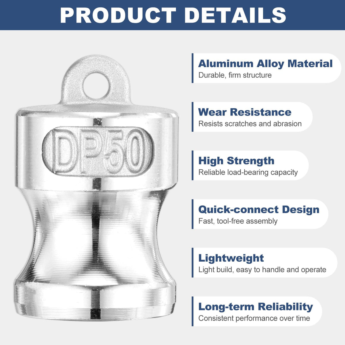 Kozelo Type DP 1/2" Aluminum Dust Plug Cam Lock Hose Fitting