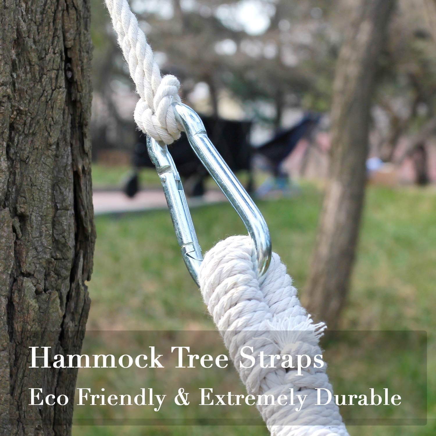 13FT Hammock Hanging Straps, Carabiner Hooks, Indoor Outdoor Use | Easy quick installation, fits hammock, tree swing