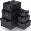 6 Pcs Christmas Nesting Gift Box, Elegant Style, Black