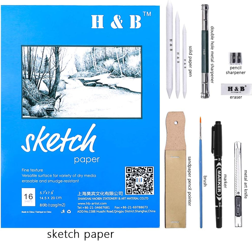 72PCS Drawing Supplies Sketching Set,Art Kit include Drawing & Colored Pencils for Adults Artists Kids.Pro Art Sketch