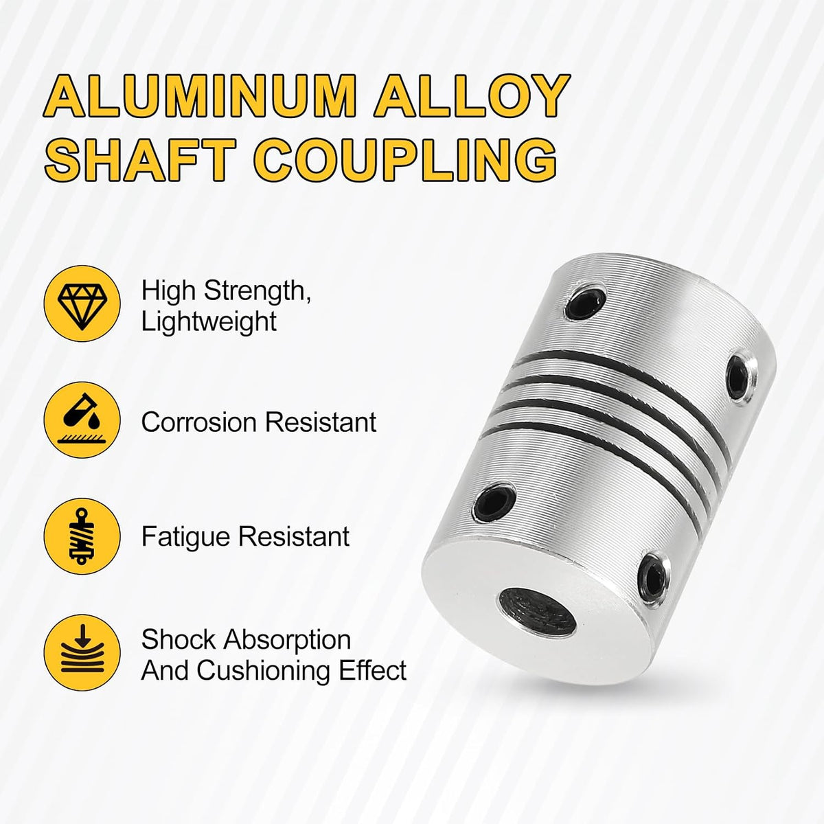 uxcell 4Pcs Flexible Couplings 3.17mm to 5mm Aluminum Alloy Joint Connector