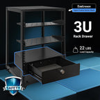 3U Rack Mount Drawer, Server Rack Drawer w/Combination Lock