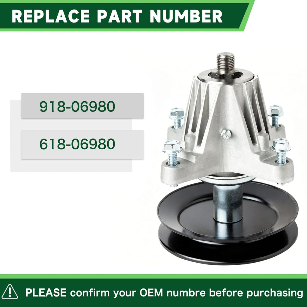 618-06980 918-06980 Spindle Assembly Fit for 50" Deck Cub Cadet ZT1-50 XT1-50 GT50 RZT-50 L50 S50 Troy-Bilt Super Mustang 50 Inch Deck Craftsman G8200 Z550 Zero Turn Mower Parts