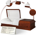 Carina Poplar Wood Funeral Casket w/White Velvet Interior