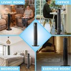 32" 3-Speed Oscillating Portable Tower Fan, 90 Degree Oscillation, Portable Built-in Carry Handle, Quiet Operation