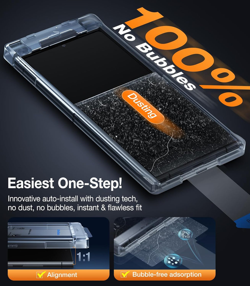 Unbreak Top 9H+ Glass for Samsung Galaxy S24 Ultra Screen Protector [Military Grade Shatterproof & Longest Durable]