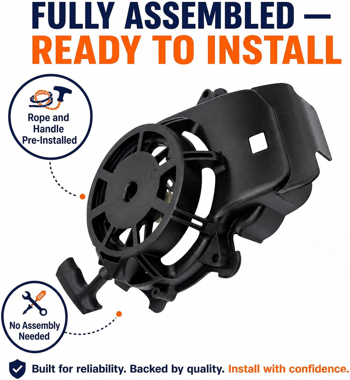Recoil Starter Compatible with 163cc parts,Toro Recycler 22 Pull Start