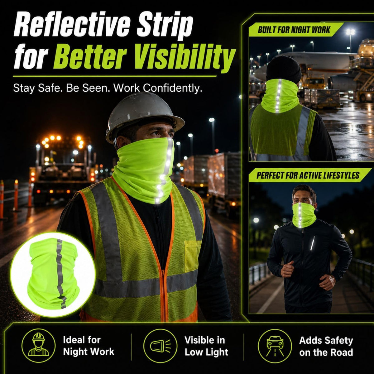 4 Pcs Neck Gaiter Face Mask for Men