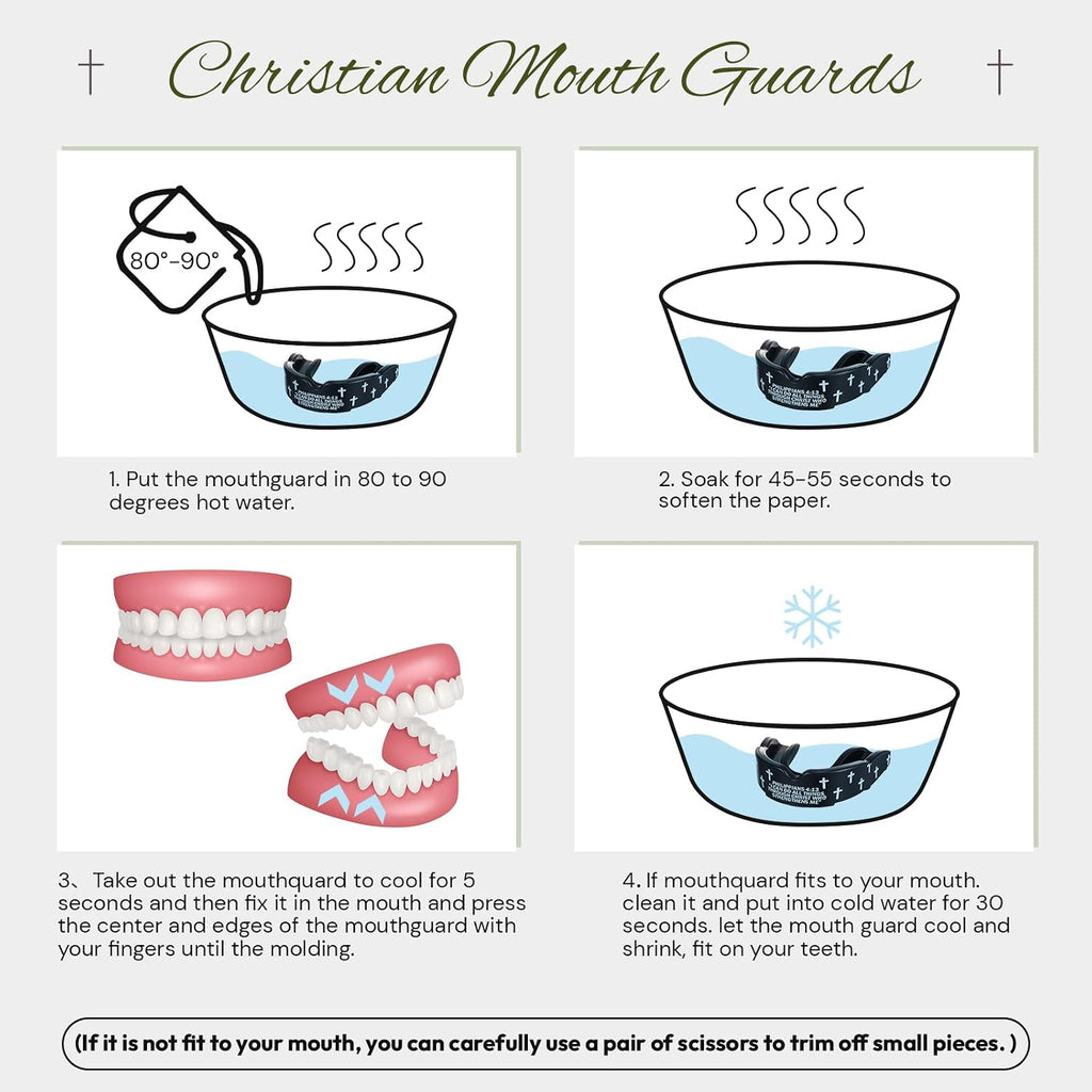 2 Pcs Christian Mouth/Teeth Guards | Sport Game Guard Religious Mouthguard: Soccer, Football, Basketball, Baseball