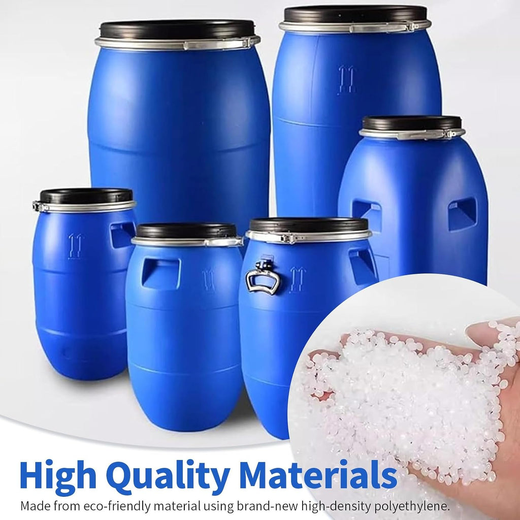 Plastic Drum with Lid Water Storage Barrel Multipurpose Plastic Barrel 55 Gallon Drum for Feed Laundry Supplies