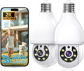 2K Light Bulb Security Camera 5G&2.4G WiFi Security Cameras Wireless Outdoor Indoor,360°Bulb Cameras for Home
