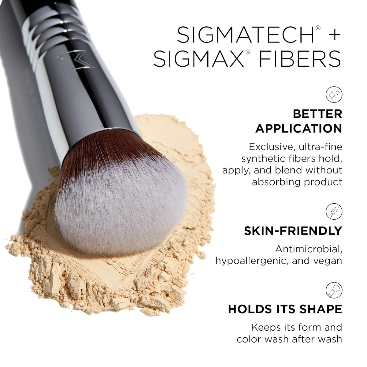 F82 Round Kabuki Brush - Makeup Brush for Powder and Cream
